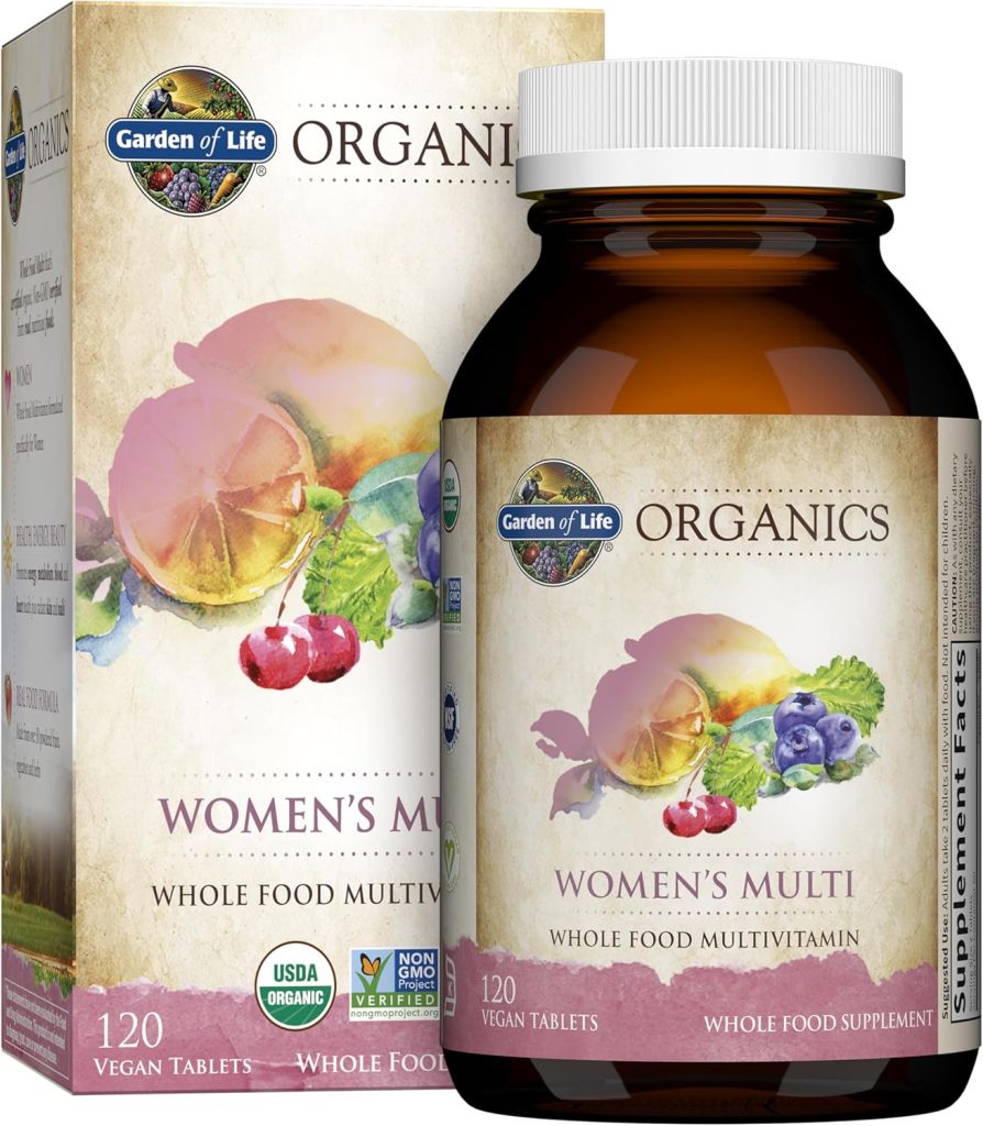 Garden of Life Organics Multivitamin for Women - Womens Once Daily Multi - Whole Food Multi with Iron, Biotin, Vegan Organic Womens Multivitamin for Health, Energy Hair Skin and Nails, 60 Tablets Garden of Life Organics Multivitamin for Women - Womens Once Daily Multi - Whole Food Multi with Iron, Biotin, Vegan Organic Womens Multivitamin for Health, Energy Hair Skin and Nails, 60 Tablets