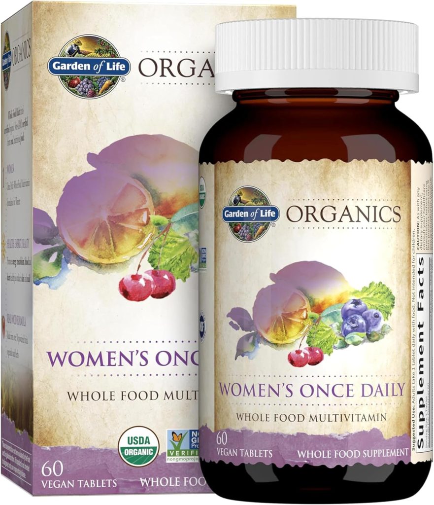 Garden of Life Organics Multivitamin for Women - Womens Once Daily Multi - Whole Food Multi with Iron, Biotin, Vegan Organic Womens Multivitamin for Health, Energy Hair Skin and Nails, 60 Tablets Garden of Life Organics Multivitamin for Women - Womens Once Daily Multi - Whole Food Multi with Iron, Biotin, Vegan Organic Womens Multivitamin for Health, Energy Hair Skin and Nails, 60 Tablets