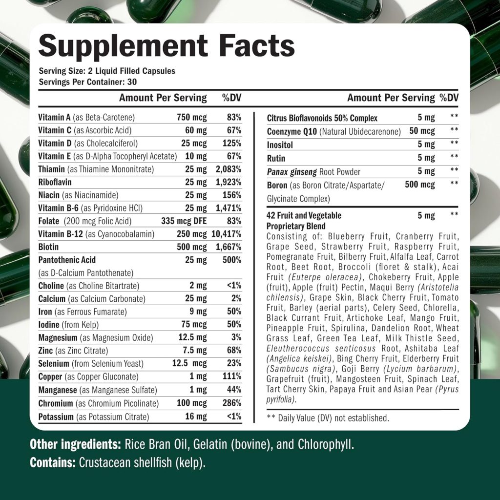 Multivitamin for Men - Complete Mens Multivitamins  Multiminerals with Vitamin A, C, D, E, B12, Zinc  More Essential Vitamins for Men - Mens Vitamins for Energy, Focus, and Mens Health. 60 Capsules