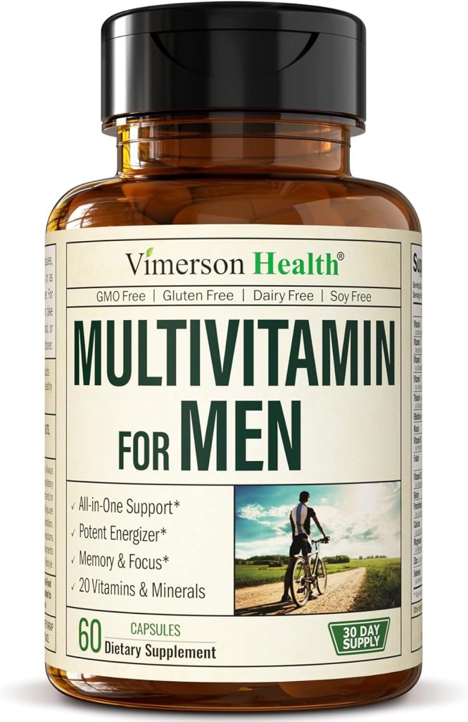 Multivitamin for Men - Complete Mens Multivitamins  Multiminerals with Vitamin A, C, D, E, B12, Zinc  More Essential Vitamins for Men - Mens Vitamins for Energy, Focus, and Mens Health. 60 Capsules