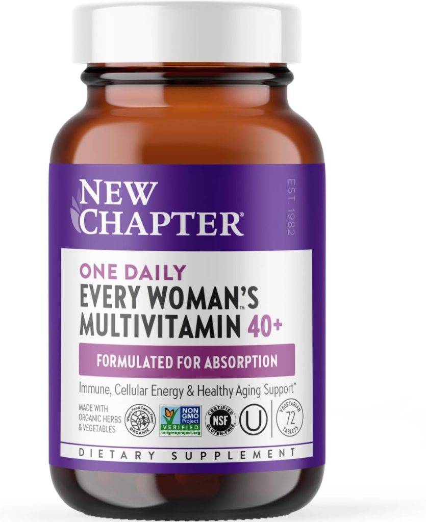 New Chapter Womens Multivitamin 40 plus for Energy, Healthy Aging + Immune Support with 20+ Nutrients -- Every Womans One Daily 40+, Gentle on the Stomach, 72 Count